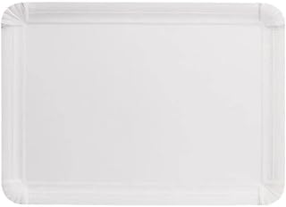 QXH1724 - Platos de papel rectangulares, color blanco, 17 cm de ancho, 24 cm de largo, 250 unidades