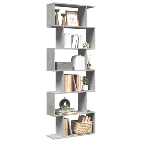 Genérico Librería divisora 6 Niveles Madera Gris hormigón 70x24x193 cm,Mobiliario,Estanterías,Librerías y estanterías,858087