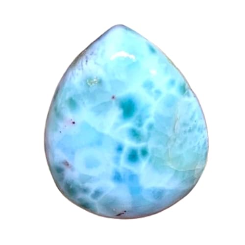 Larimar naturel en cabochon poire 20x17mm pour création de bijoux DIY
