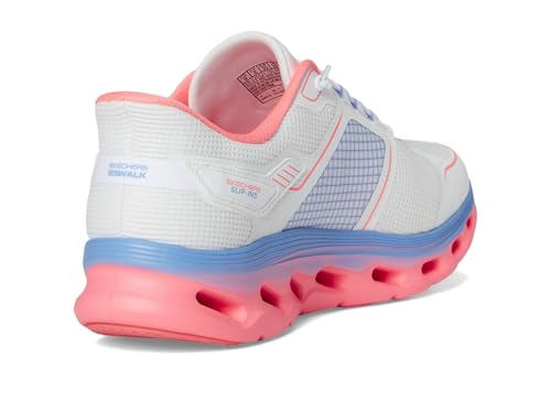 Skechers Women's Go Walk Glide Step 2.0 Elektra Hands Free Slip-Ins Sneaker, White/Multi, 8