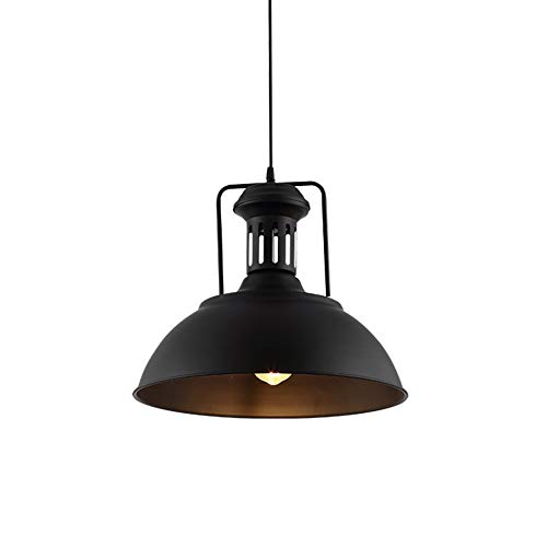 Preisvergleich Produktbild Pendelleuchte Retro E27 Hängeleuchte Industrielle Kasserolle Schwarz Kronleuchter Kreativ Design Metall Für Restaurant Wohnzimmer Tisch Bar Hotel Ø41CM[Energieklasse A++]