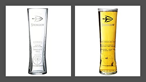 Strongbow Heritage Pint Glasses CE 20oz / 568ml - Set of 4 | Toughened Draft Cider Glasses, Arc Fully Tempered Pint Glasses