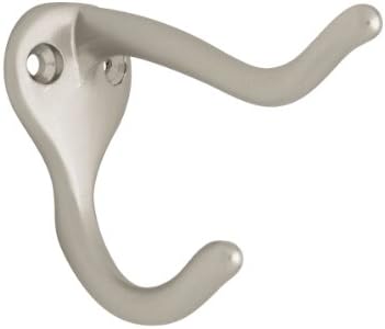 Franklin Brass Coat and Hat Hook Wall Hooks Single Pack, Satin Nickel, B59303G-SN-C