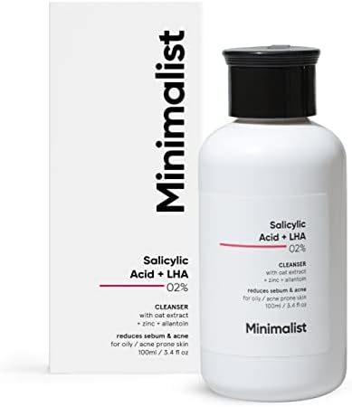Minimalist Anti-Acne Salicylic Acid 2% Face Wash For Oily & Acne Prone Skin | With LHA for Pore Cleansing, Oil Control & Sebum Regulation | Cleanser for Women & Men | 100 ml