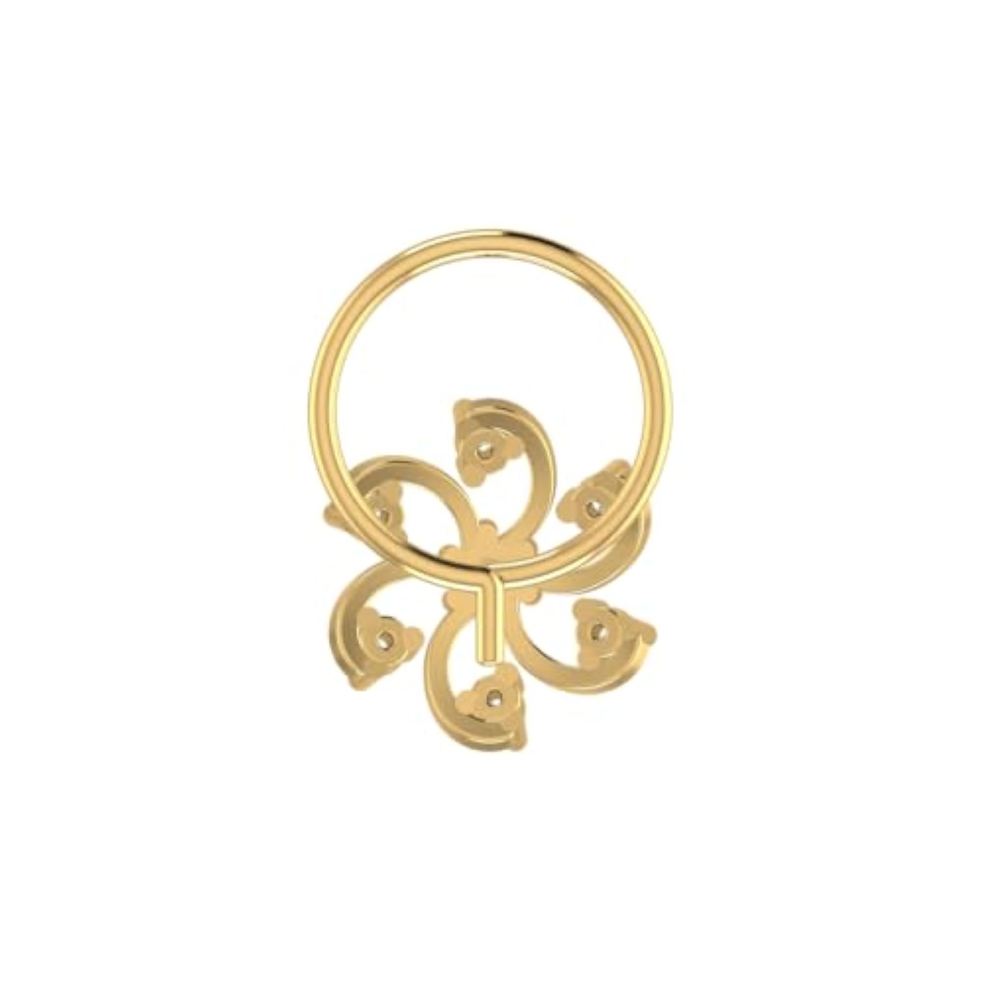 14Kt Yellow Gold Stud Nosering, Elegant Gift