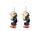 ++ Witzige Ohrringe mit Gargamel Figur. - Material Anhänger: Kunststoff - Haken und Ösen: versilbert - Länge der Anhänger (ohne Haken): 36mm - Lieferumfang: 1 Paar Ohrringe