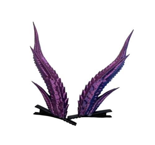 Dark Gothic Horn For Dragon hair Clips Devil Horns Headwear Costume Halloween Cosplay Anime Hair Accessories Women Men (purple)