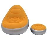 GWFBLID Sofa Inflable Sofa Hinchable con Reposapies Sofá de Aire con Material Flocado más PVC Laminado Tumbona Hinchable para Fiestas al Aire Libre Viajes Playa Camping Sillon Hinchable Estilo Puff