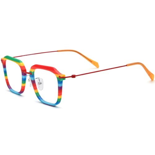 Image of FONEX Acetate Titanium Glasses Frame Men 2024 New Square Eyeglasses Spectacles Eyewear F85843