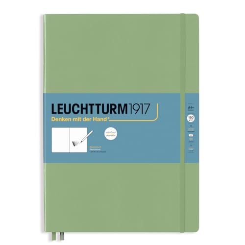 LEUCHTTURM1917 370348 Sketchbook Master (A4+), Hardcover, 112 Pages (150 g/sqm), Plain, Sage, Green (sage)