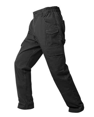 wantdo Men's Work Pants Stretch Flex Utility Cargo Tactical Pants for Men Lightweight Outdoor Hiking Pants
