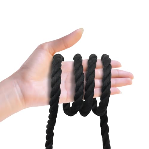 Cuerda de algodón negro de 1/2 pulgada, material natural premium 4