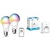 TP-Link Tapo Ampoule LED Connectée Tapo L530E(2-PACK), Ampoule LED E27 Multicolore 2500K-6500K 8.7W 806Lm & Tapo Prise Connectée WiFi, Prise Intelligente compatible avec Alexa et Google Home, 10A
