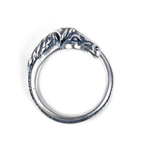 Bague tête de cheval ajustable en argent résolvant les problèmes de taille - 2