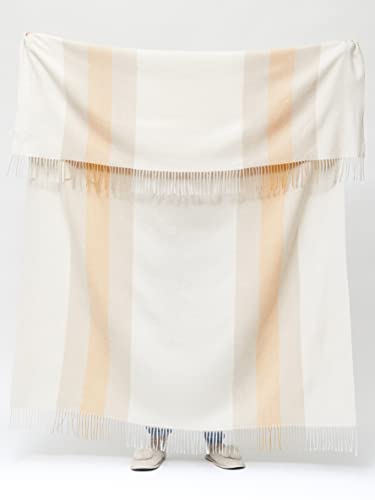 State Cashmere Multicolored Striped Home Throw Blanket With Decorative Fringe 100% Pure Cashmere Ultra Soft Accent Blanket For Couch, Sofa & Bed thumb #8