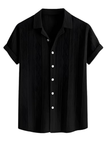 Image of Leriya Fashion Shirt for Man | Mens Casual Shirts | Shirt for Man| Shirts for Mens Stylish |Half Sleeve Button Down Textured Summer Wear (Available in Plus Sizes)