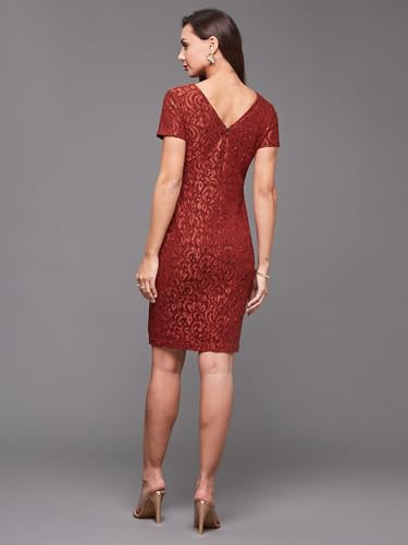 Image of Miss Chase Women's Sleeveless Collared Bodycon Above-Knee Polyester Dress