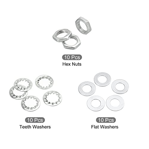 Image of MECCANIXITY 2.4 inch Lamp Pipe Kit with Lock Nuts Washers 1 /8IP Thread Fasteners Assortment for Chandelier Ceiling Light Repair Assembly DIY Hardware, Pack of 35