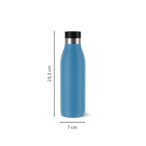 Emsa Bludrop Isolier-Trinkflasche, 0,5 Liter, 100% dicht, Quick-Press Verschluss, Ergonomischer 360° Trinkgenuss, 12h warm, 24h kühl… – Ansicht 8