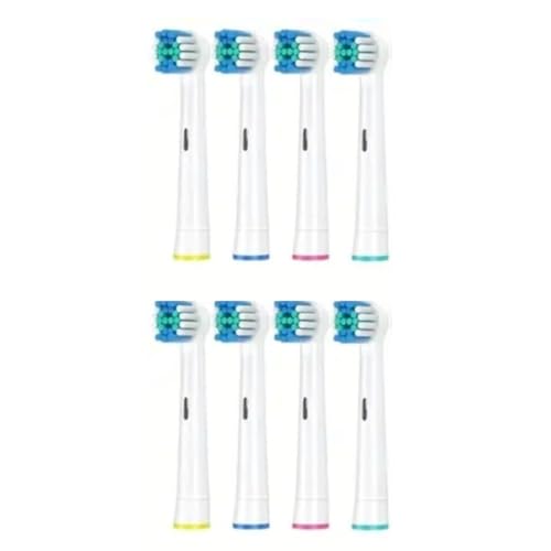 Replacement Toothbrush Heads Compatible with Braun Oral-B – Medium Bristles – Fits Vitality, Professional Care, SmartSeries, Triumph, TriZone & More (8 Pack in White)