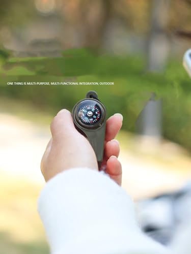 2-in-1 Emergency Survival Whistle with Compass, Military Green, Outdoor Camping Hiking Gear(2 Pack) - Image 6