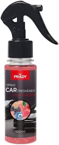 Prady – Désodorisant Voiture Spray Fruits Rouges – 100 ml – Parfum Fruité Doux et Frais – Diffusion Longue Durée pour Véhicules