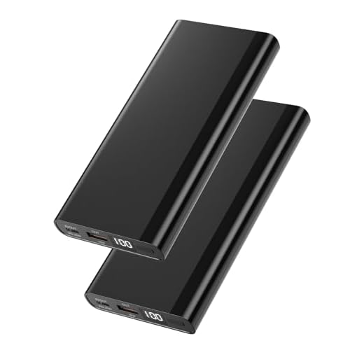 EnergyCell 2-Pack 15000mAh Portable Charger Power Bank, USB C Fast Charging, Ultra Slim External Battery Compatible with iPhone 15/14/13, Samsung Galaxy S23/S22/S21, and All USB Devices