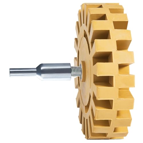 Image of Decal Remover Eraser Wheel Rubber Eraser Wheel for Drill Removes Car Stripes Vinyl Tapes and Sticker Adhesive Remover Wheel Rubber Eraser Wheel Tool Kit for Cars, RV, Motorcycles