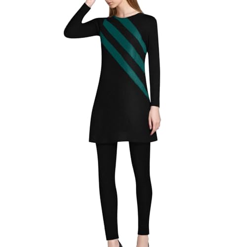 Burkini modesto para mujer musulmana: conjunto de baño de 3 piezas con top de manga larga y pantalón