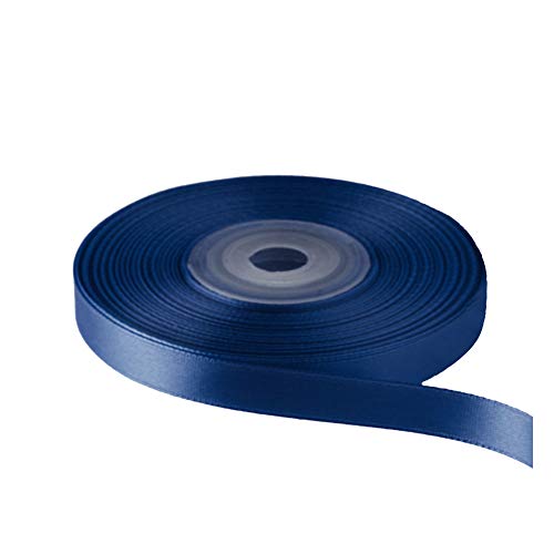 Image of Solid Color Double Faced Navy Blue Satin Ribbon 3 /8 inch X 25 Yards, Ribbons Perfect for Crafts, Wedding Decor, Bow Making, Sewing, Gift Package Wrapping and More