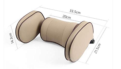 Almohada para reposacabezas de asiento de auto ajustable beige miniatura 2
