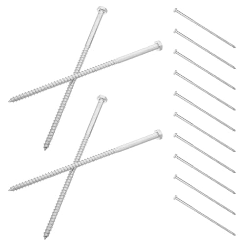 Tornillo autorroscante para madera rosca gruesa M8, cabeza hexagonal exterior de hierro 1