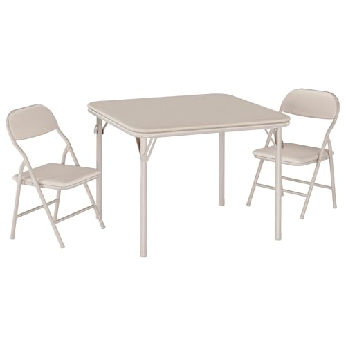 Garvee 3 Piece Boys Girls Folding Table and Chairs Set, Activity Table and Chairs Set for Dining Room,Daycare,Classrooms