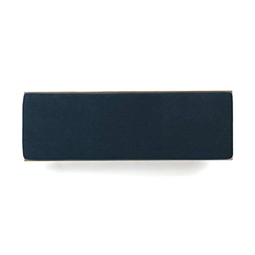 Christopher Knight Home Elisha Industrial Modern Fabric Bench, Navy Blue / Matte Black #TOP3