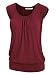 LL WT1054 Womens Solid Short Sleeve Sweetheart Top XXL WINE