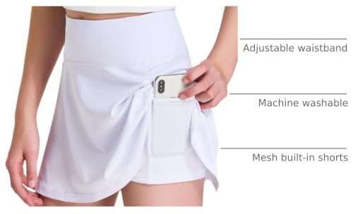Image of FitsT4 Sports Girl's Golf Skirt Adjustable Waist Active Tennis Skort UPF50+