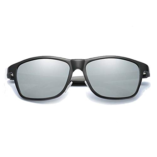 ZGQ Sonnenbrillen Für Männer, Herren Polarisierte Gläser, UV Blendschutz Augenschutz Persönlichkeit Mode Sport Outdoor Fahren Brillen,Black/Silver Cover