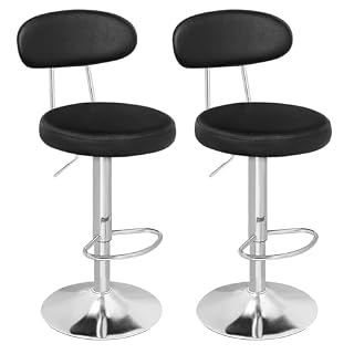 HOOBRO tabourets de bar en PU, pivotants avec dossier