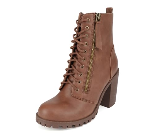 Image of Soda Women's Malia Faux Lace Up Chunky Lug Sole Combat Boot