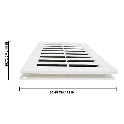12" X 18" Rectangle Functional Gable Vent With Screen - 2 Piece Construction - White #TOP2