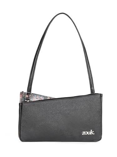 Image of ZOUK Kiya Small Shoulder Bag for Women - Dual-Sided Shoulder Bag with Criss-Cross Design| Handcrafted Purse with Dual Zipper Compartments & Water-Resistant Lining |