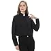 Priest Clergy Shirt for Women Pastor Tab Collar Lady Button Front Clerical Long Sleeve Shirt Black
