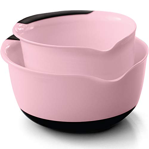 Gorilla Grip Original Mixing Bowls Set of 2, Slip Resistant Bottom, Includes 5