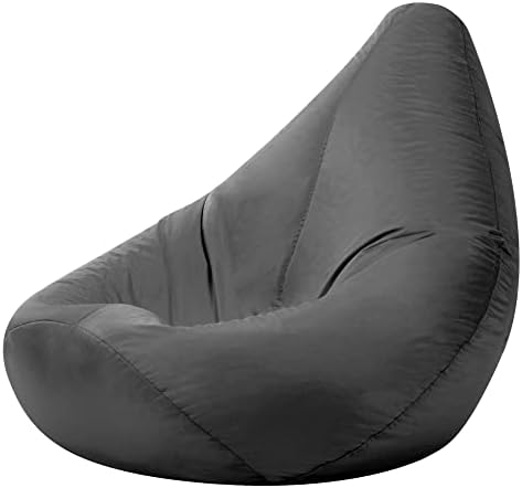 Bean Bag Bazaar High Back Recliner Chair, Blue, 87cm x 65cm, Large Living Room Gaming Bean Bags, Water Resistant Outdoor Lounger Beanbag