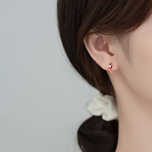 Boucles d'oreilles carpe en argent sterling | Bijoux élégants et haut de gamme pour femme