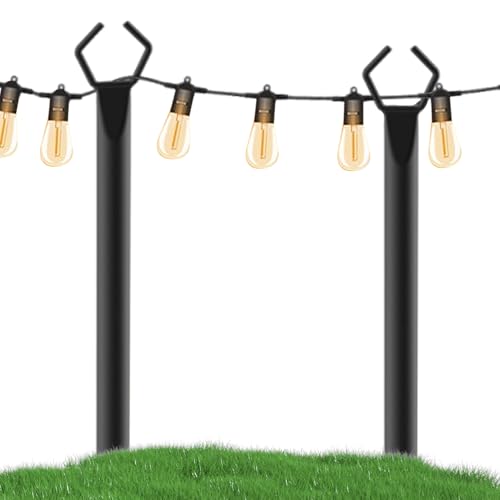 Glow Yard Poles – Lawn Light Mount, Outdoor Lighting Holder | Durable Patio Light Pole For Garden Decoration, Backyard Metal Lighting Stand For Lawn Parties, Driveway Events, Outdoor Corners