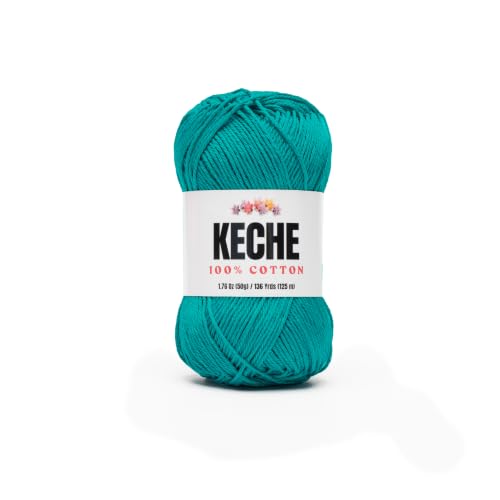 Image of Cotton Yarn - 100% Cotton Yarn for Crocheting and Knitting, Mercerized Cotton Amigurumi Yarn Fine-Sport 2 1.76 oz (50g) / 136 Yrds (125 m) - Aqua