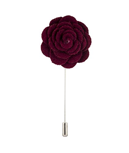 Image of Knighthood Maroon Flower Lapel Pin Suit Collar Accessories Brooch for Men