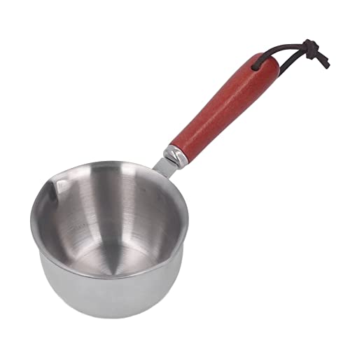 Butter Warmer Pot, Stainless Steel Milk Warmer Pot with Dual Pour Spouts Mini Melting Pot Small Saucepan for Chocolate Melting, Coffee Tea Soup Warming (120ML)