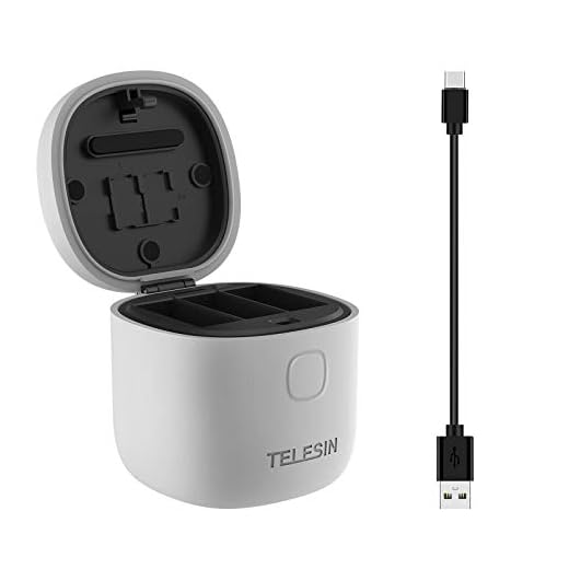 TELESIN Carregador de bateria USB Allin Box para GoPro Hero 10 Hero 9 preto, com função de leitor de cartão SD USB 3.0 de alta velocidade à prova d'água armazenamento estojo para 3